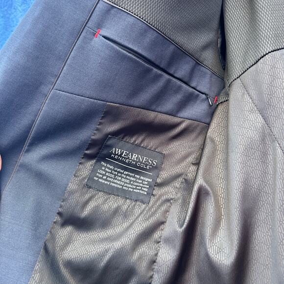 awearness by kenneth cole navy blazer - Picture 3 of 6